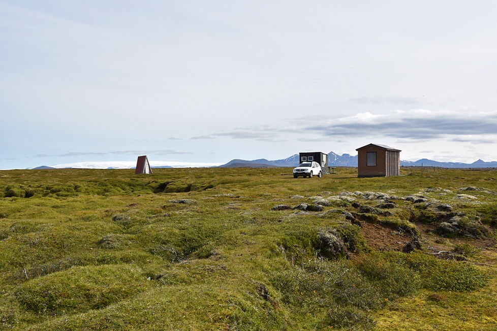 islande berges lac Hvítárvatn duster cabanes