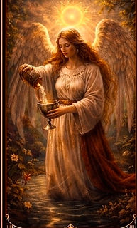 Temperance tarot card symbolising balance, moderation, harmony, healing, patience, and emotional regulation.