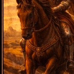 Knight of Wands tarot card showing a knight charging forward on horseback, symbolising passion and confident action.