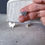 Thumbnail: SILVER LARGE TEXTURED BUTTERFLY STUD EARRINGS