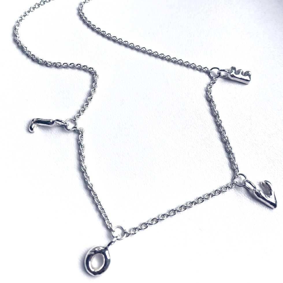 SILVER FIXED ALPHABET LOVE NECKLACE