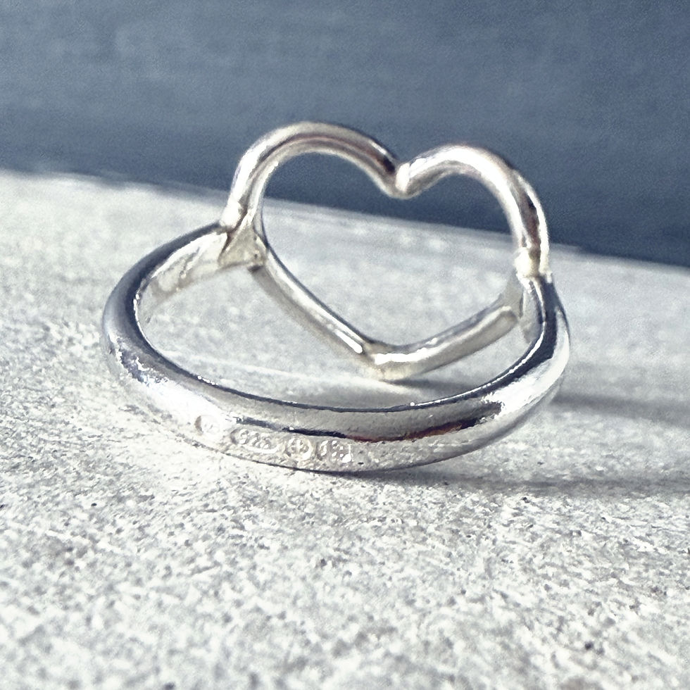 Thumbnail: Silver Maxi Open Heart Ring