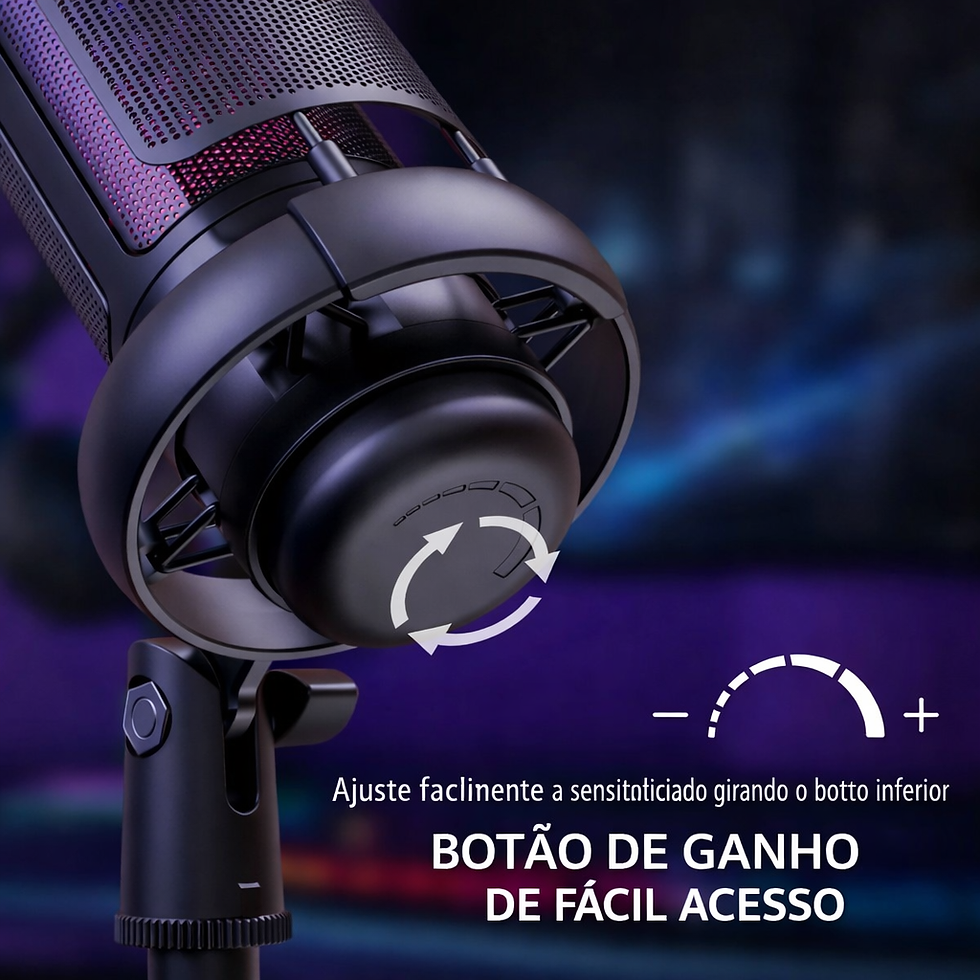 Miniatura: RGB Condenser USB Gamer Microphone With Professional Phone Monitoring For Stream