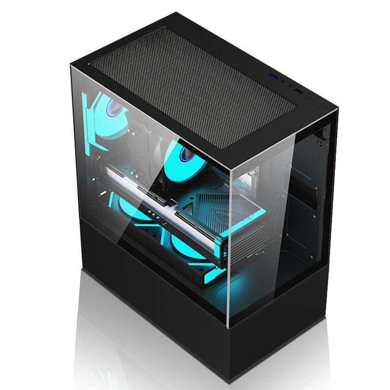 Miniatura: Gamer Cabinet Aquarium Pixxo CG200B Black for PC Gamer