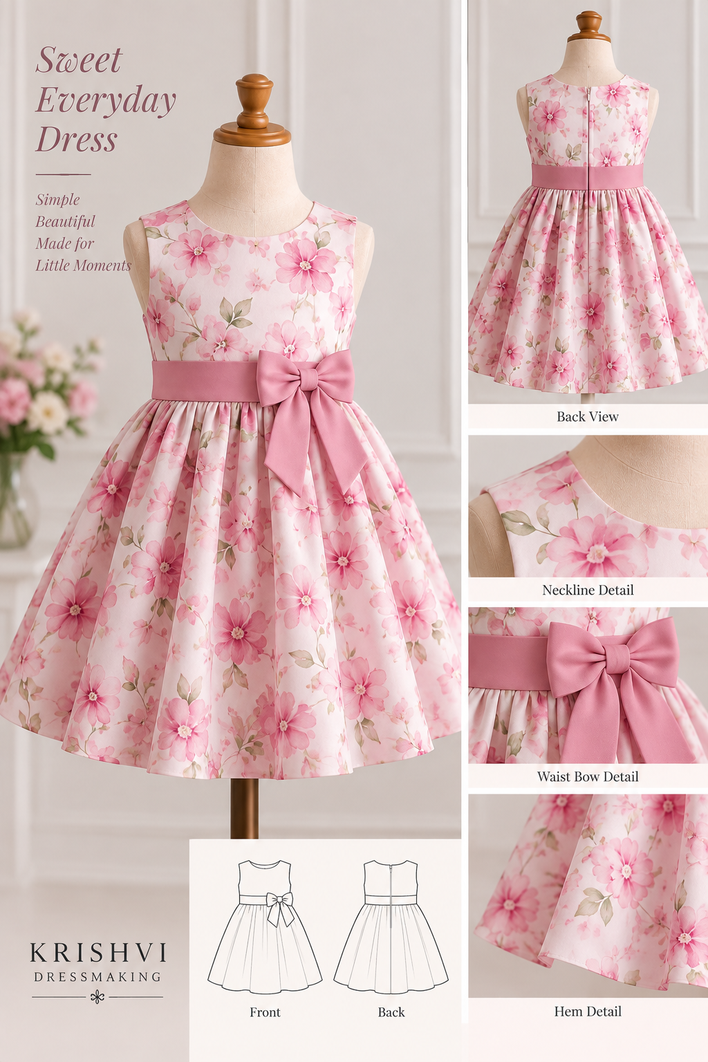 Pink Girls’ Dress Pattern