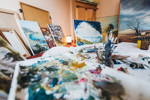 Artworks-displayed-in-a-studio