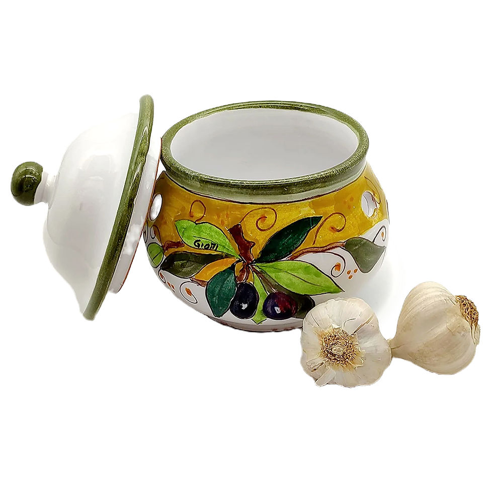Ceramic Garlic Jar with Lid