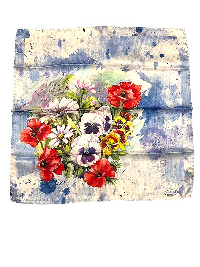Pure Italian Silk Square Scarf "AZS2"
