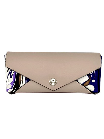 Thumbnail: Linear Marbled Leather Eyeglass Case
