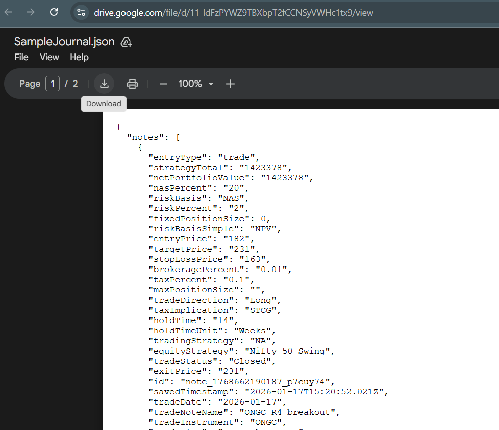 Sample Journal File.