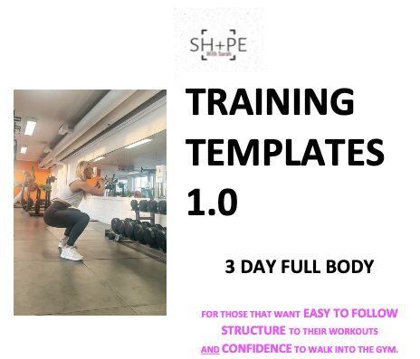 3 DAY FULL BODY 1.0 TRAINING TEMPLATES