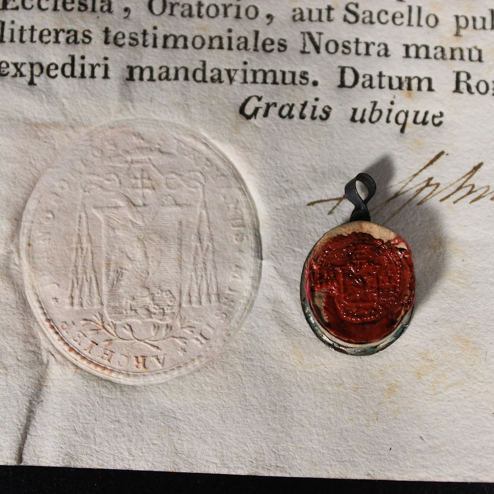 Thumbnail: Silver Reliquary Relic St Lawrence of Rome (Ex Ossibus/Bone) + Document COA
