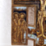 Thumbnail: 18th Century Russian Orthodox Brass Crucifix Icon Enamel Christ Travel Cross