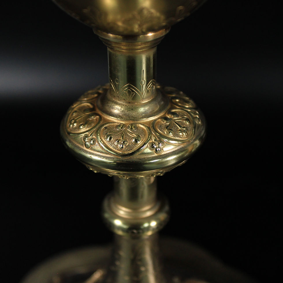 Thumbnail: Antique Gothic Chalice Vermeil Silver 950/1000 Minerva Head France 19th