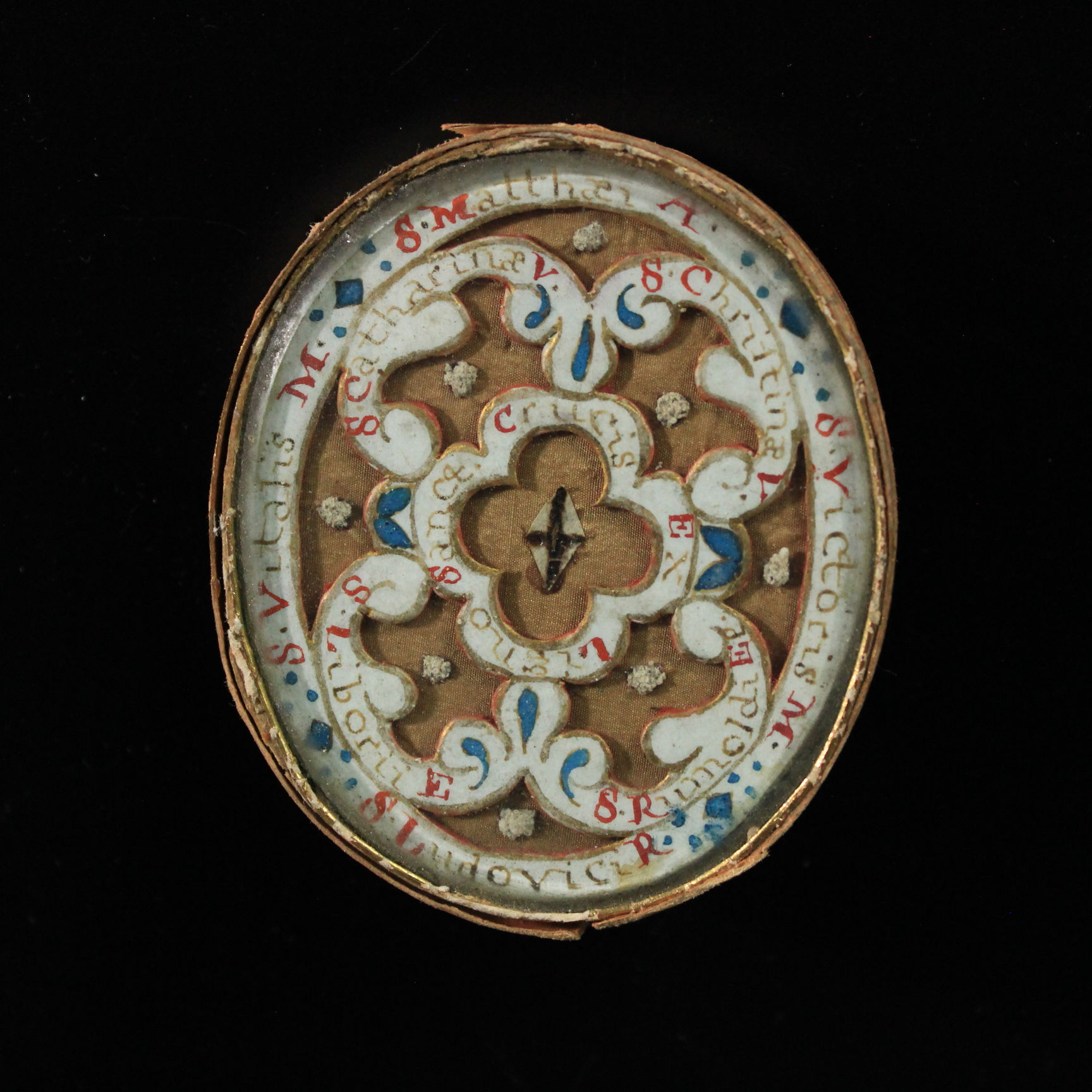 Reliquary 9 Relics Ture Cross DNJC, St Matthe Ap, St Catherine, King Louse