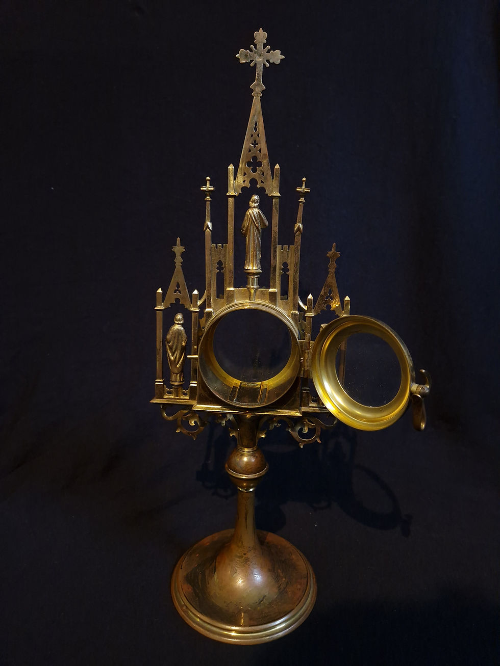 Thumbnail: Antique Monstrance Reliquary 5 Relic St Ursula Benedict Conrad Irmengard Aloysiu