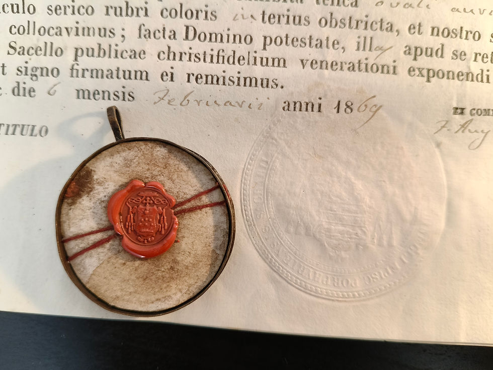 Thumbnail: Reliquary 4 Relics St Augustine St Jerome St Ambrose St Athanasius+ Document COA