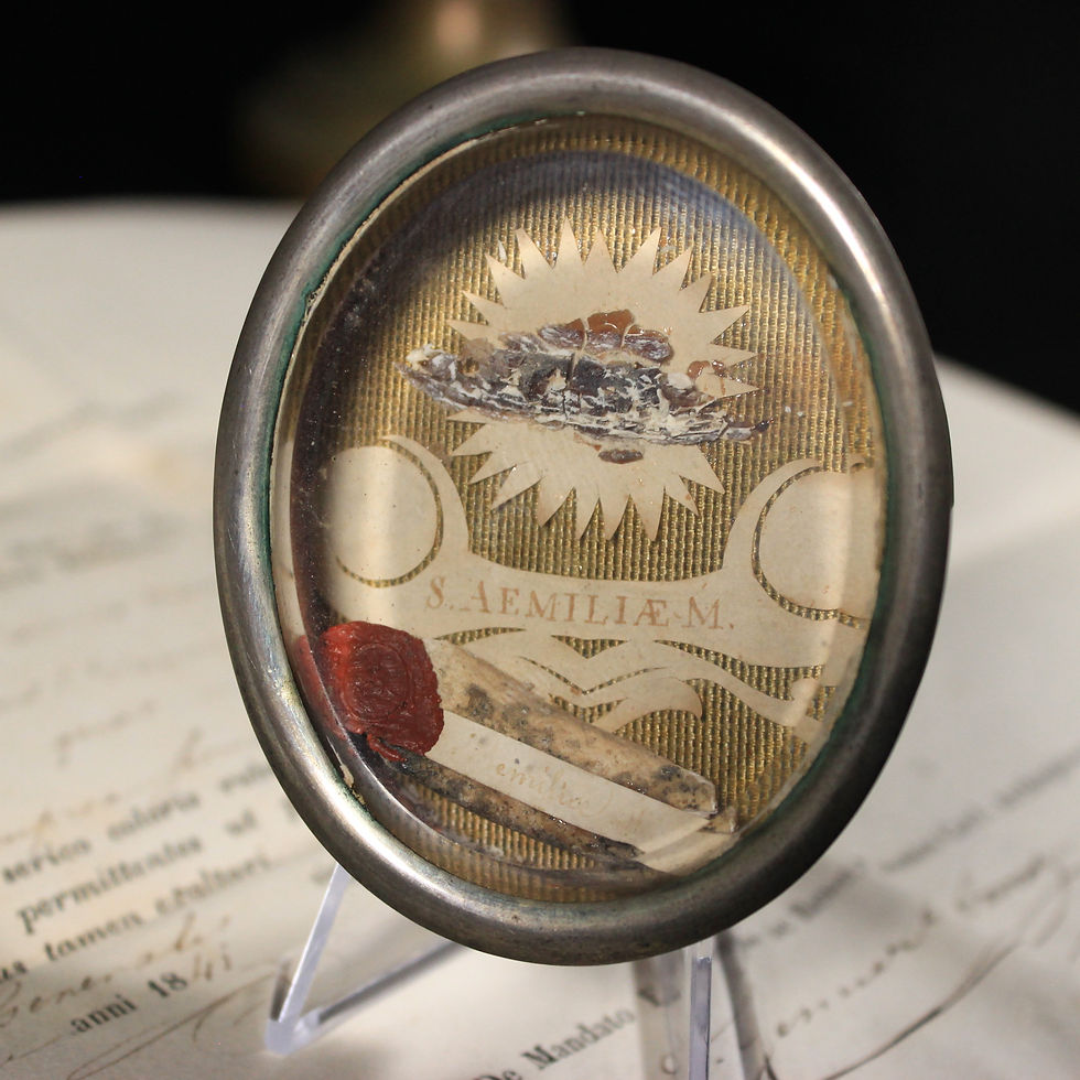 Thumbnail: Reliquary Large Bone Relics of Saint Amelia + Document COA
