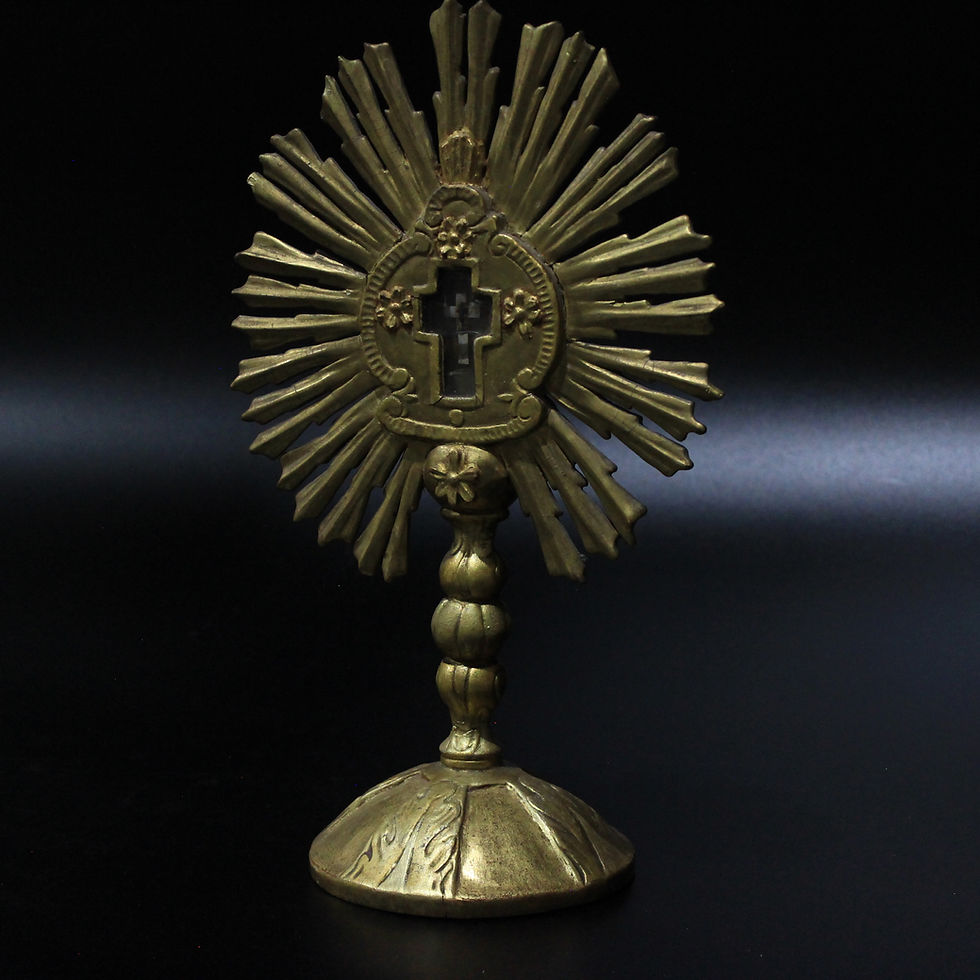 Thumbnail: Gild Wood Reliquary Holy Relic True Cross Jesus Christ DNJC 18th Cent