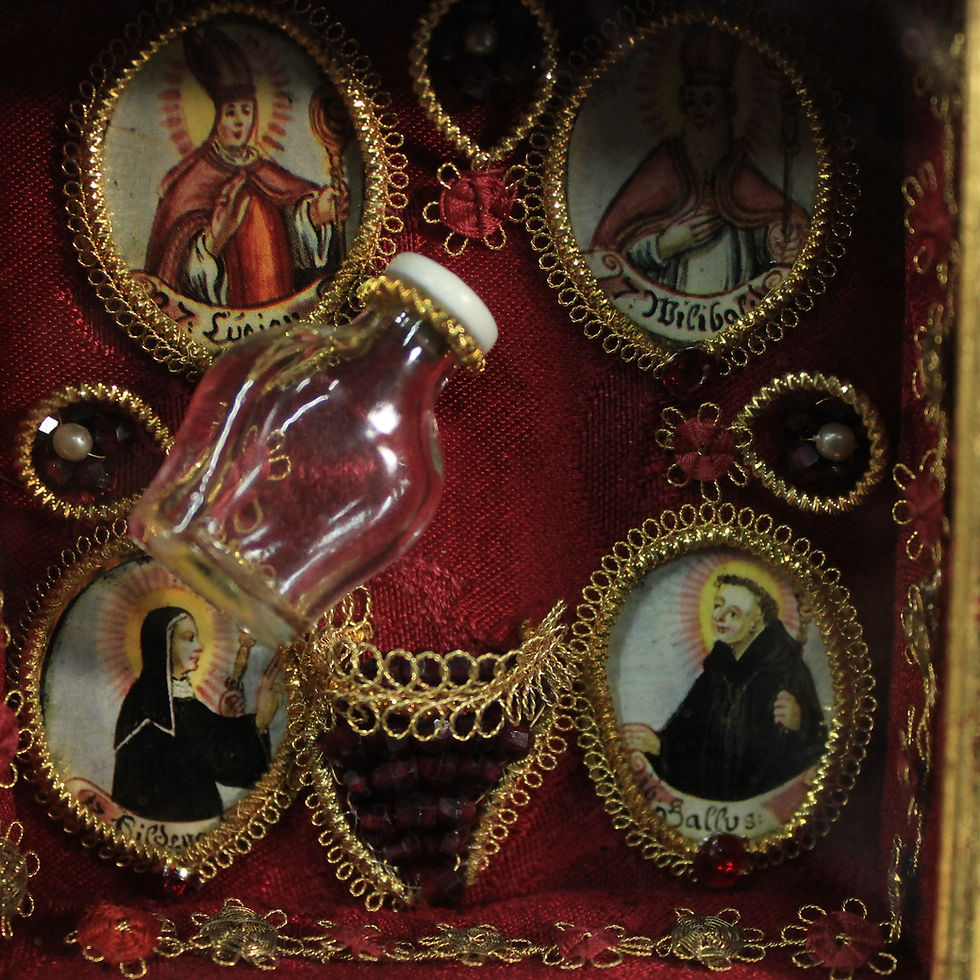 Thumbnail: Reliquary Cabinet 7 Relics: Virgin Mary, St Thomas Ap, St Anne & More…