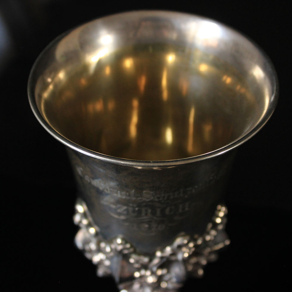 Thumbnail: Hallmarked .812 Silver (318 Grams) Vermeil Shooting Trophy Switzerland 1870