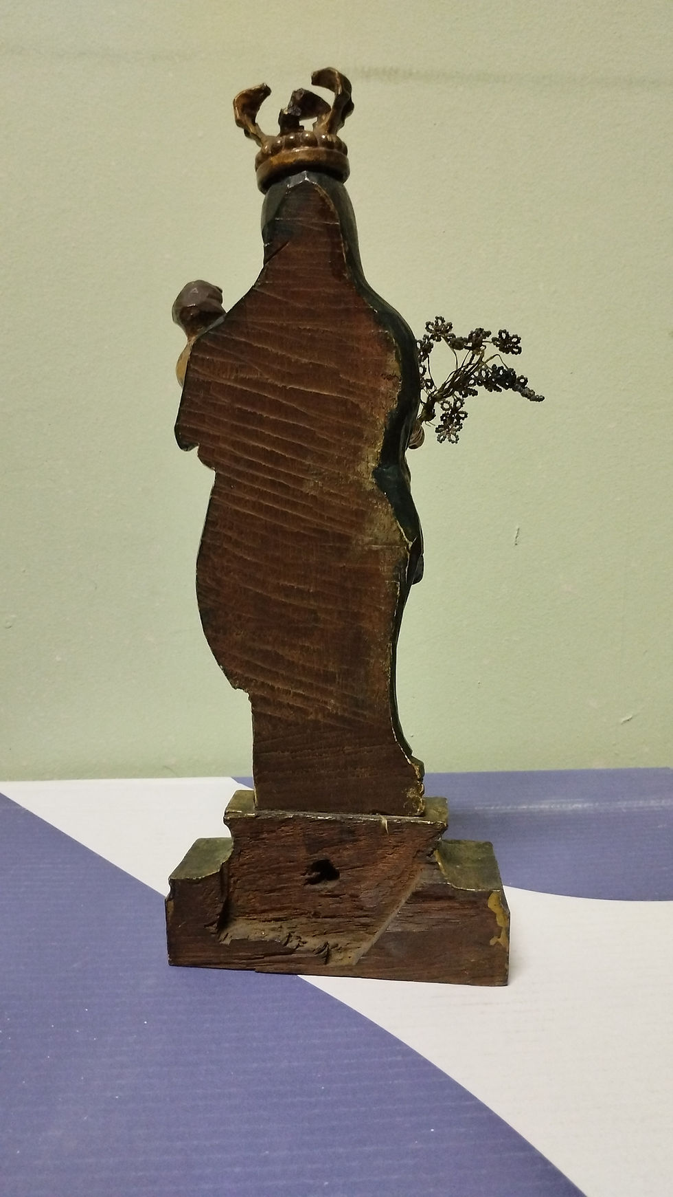 Thumbnail: Virgin Mary with Jesus Child, German Polychromed Wood Figure Statue, 18th Cent