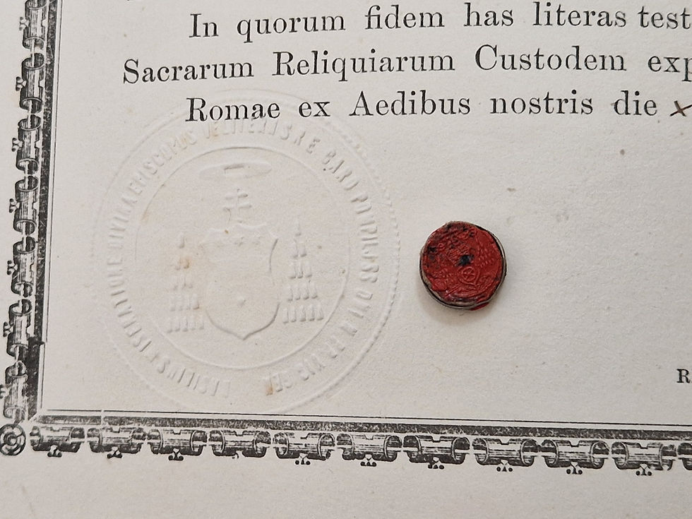 Thumbnail: Silver Reliquary (Ex Ossibus) Holy Relic St Sabina Martyr + COA Document