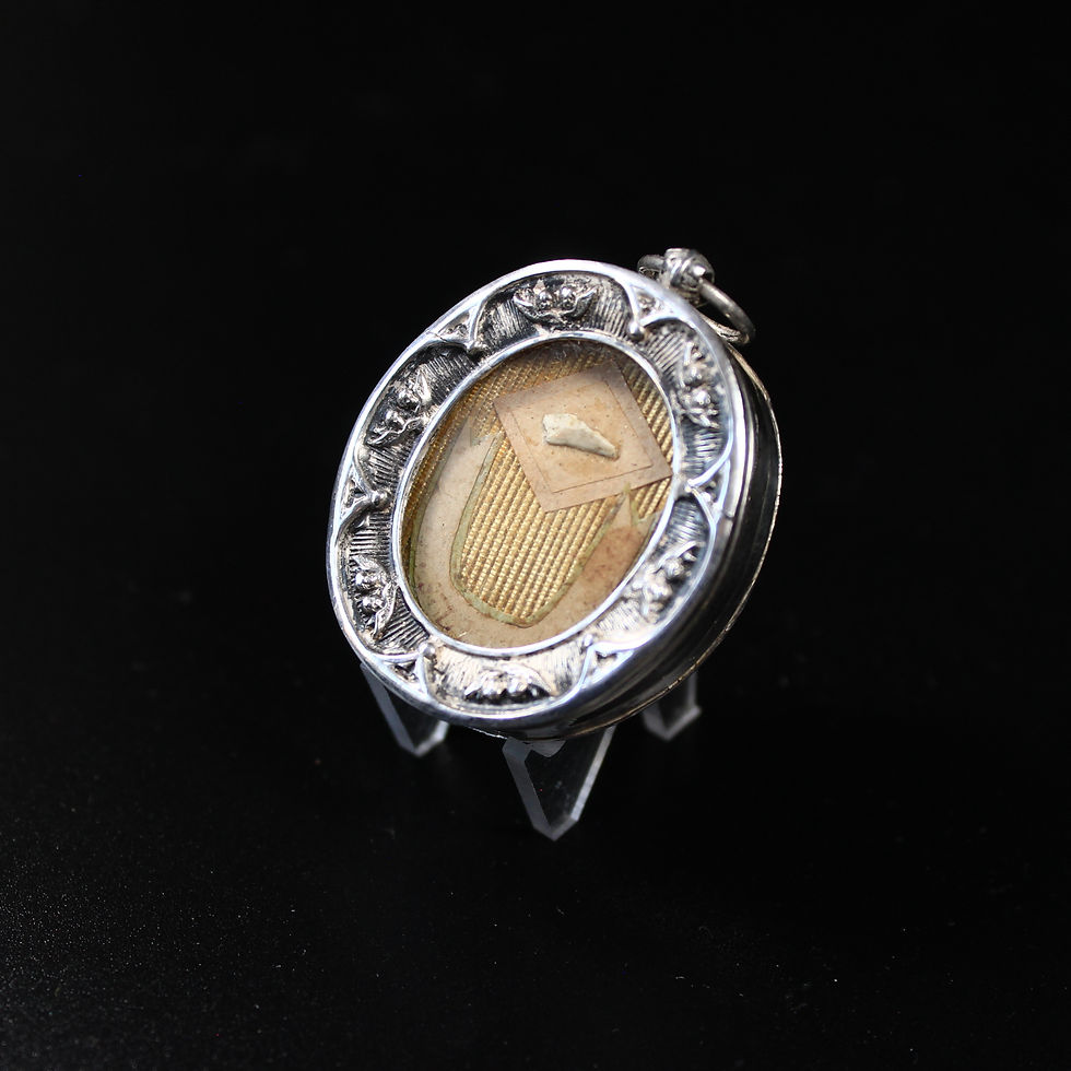 Thumbnail: Reliquary Repousse Silver 1st class Relic Mysterious Saint + Wax Seal