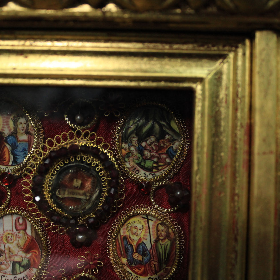 Thumbnail: Reliquary Cabinet 7 Relics: Virgin Mary, St Thomas Ap, St Anne & More…