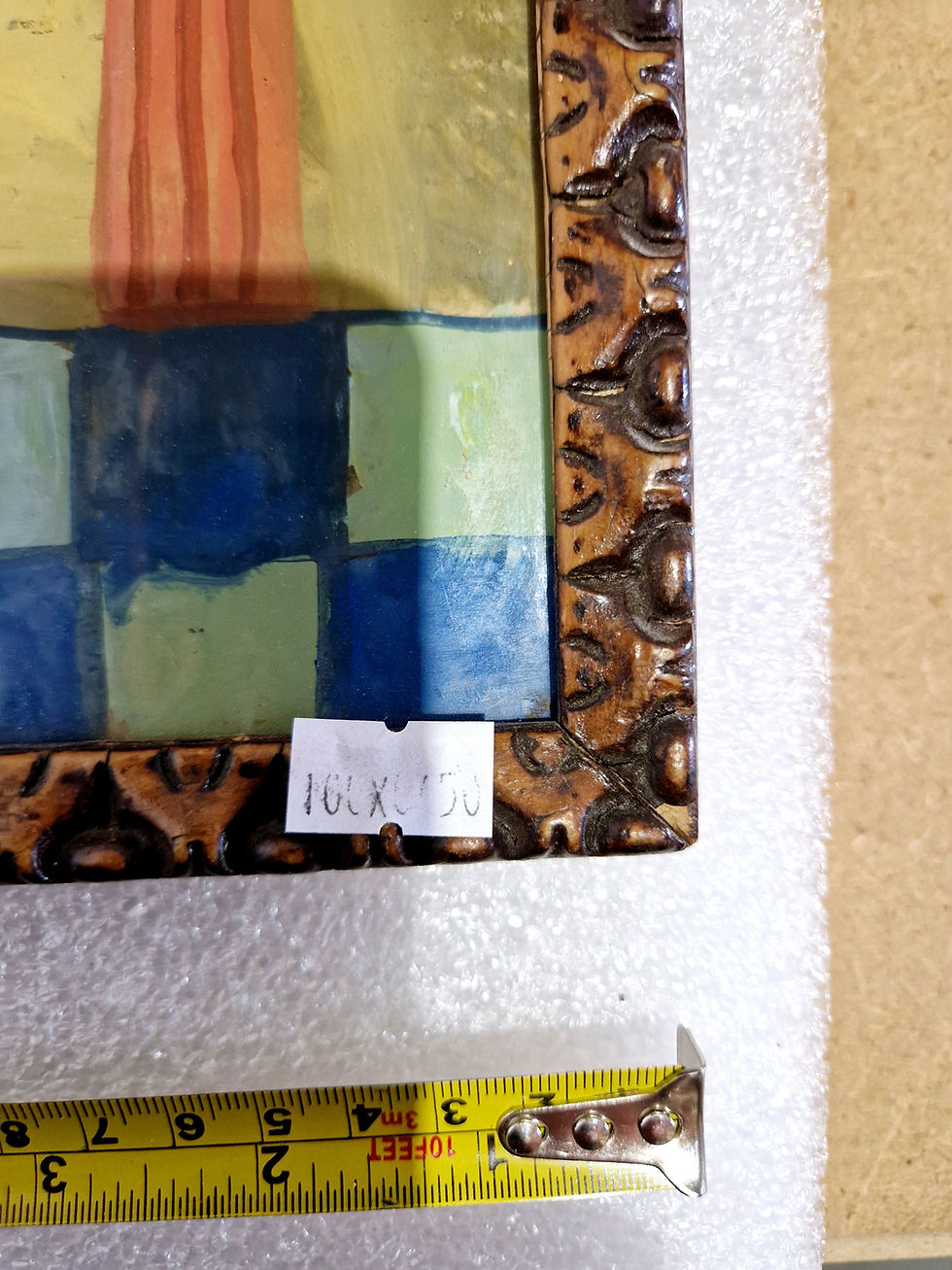 Thumbnail: 19th Cent. Reverse Glass Ex-Voto Painting Archangel St Michael & Angels & Demon