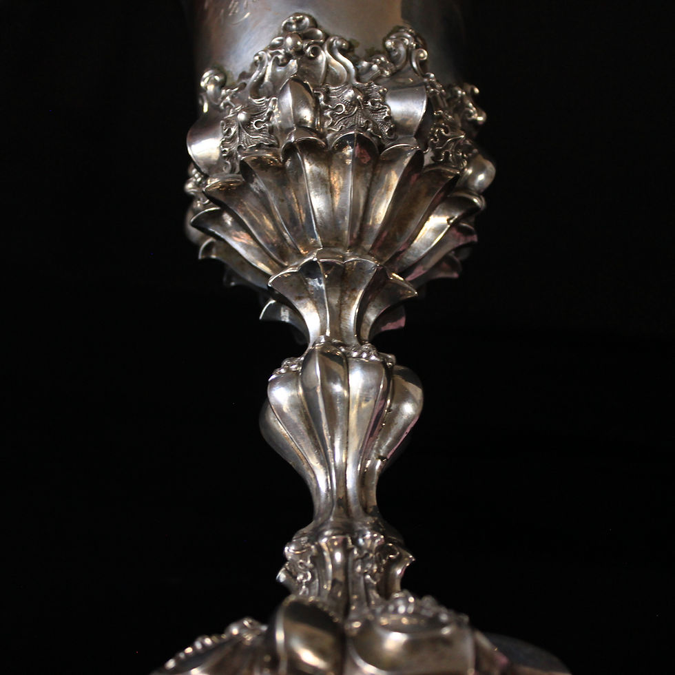 Thumbnail: Hallmarked .812 Silver (318 Grams) Vermeil Shooting Trophy Switzerland 1870