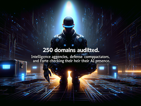 250 Domains Audited. Intelligence Agencies, Defense Contractors, and Fortune 500s Are Checking Their AI Presence.