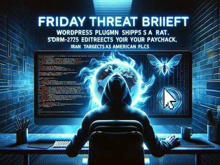 Friday Threat Brief: WordPress Plugin Ships a RAT, Storm-2755 Redirects Your Paycheck, Iran Targets American PLCs