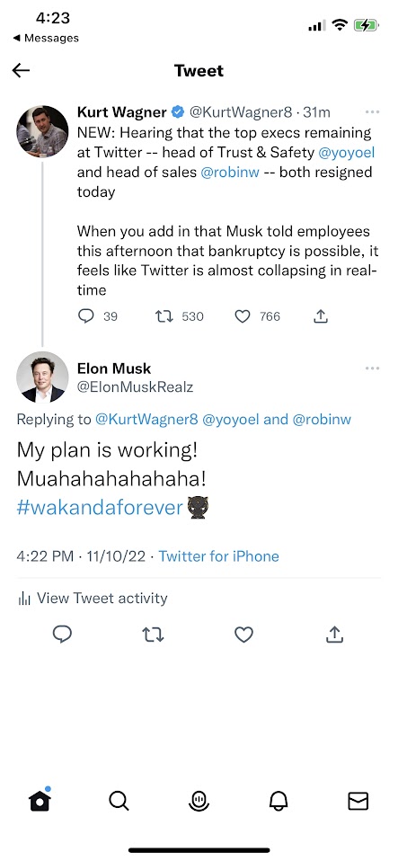Bankruptcy tweet