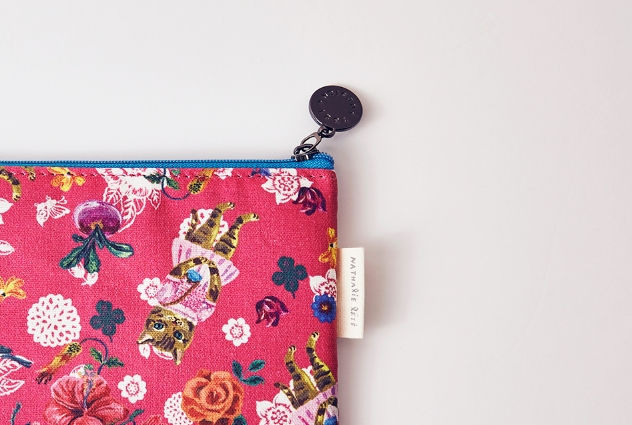 縮圖：Nathalie Lete Flat Pouch M_Cat in Pink