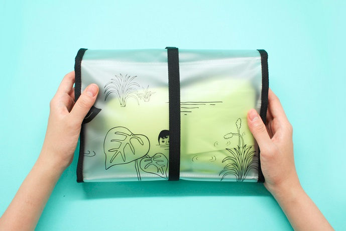 縮圖：Aurore and Flamingo Clear Roll Pouch