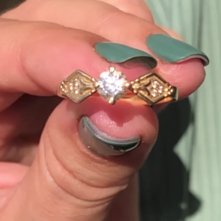 Thumbnail: AUDREY - Diamond Art Ring sparkling under perfect lighting, showcasing its gold craftsmanship and diamonds from all angles.