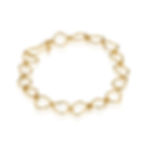 GIA One-of-a-Kind handcrafted 14k gold bracelet featuring unique, intricately woven links and a white gemstone clasp.