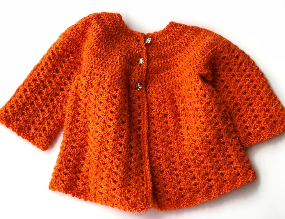 Orange Baby Collection Set Of Sweater, Headcap & Socks - Hand Knitted