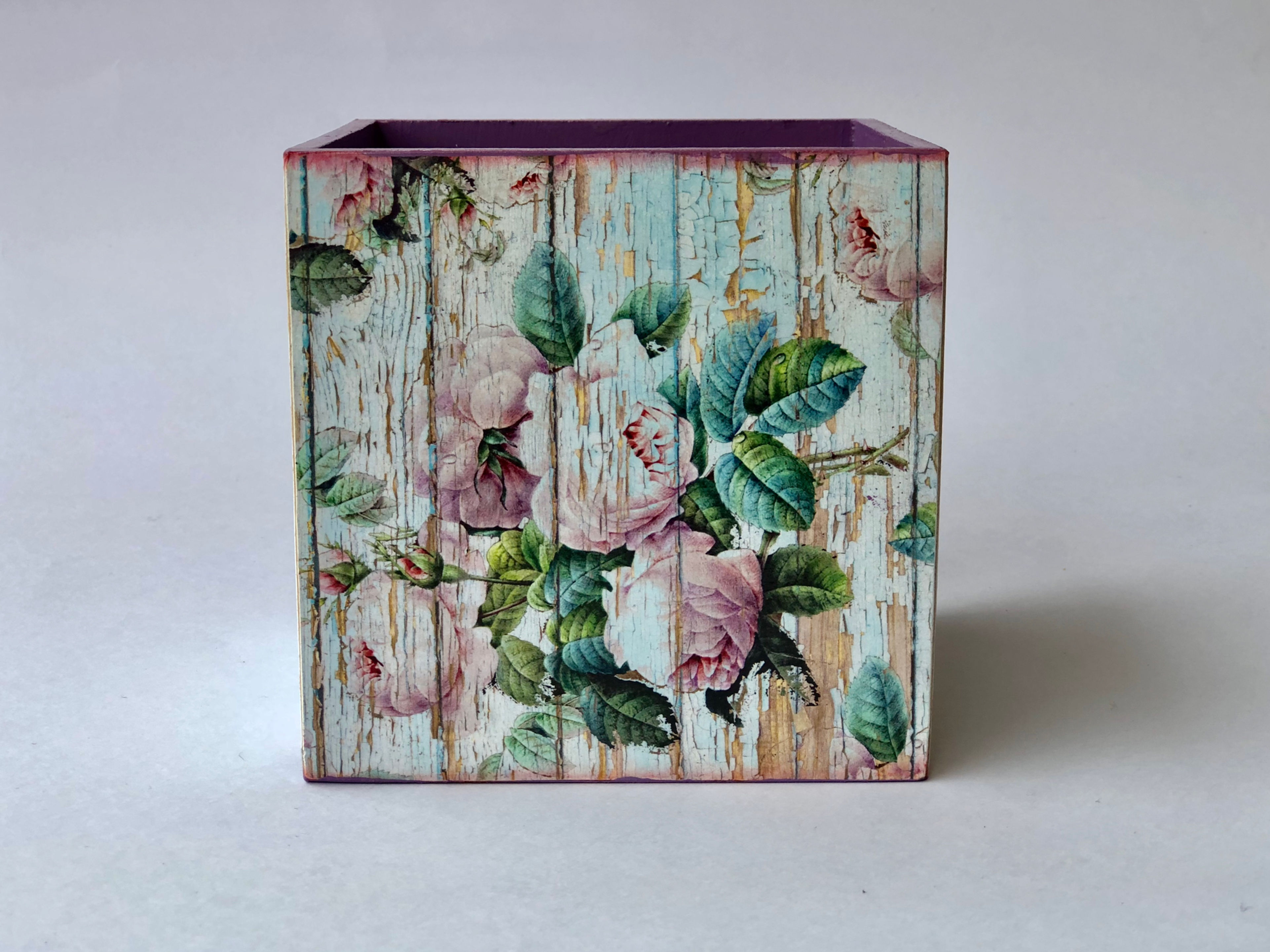 Vintage Lavender Theme - Decoupaged, Multipupose Holder