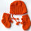 Thumbnail: Orange Baby Collection Set Of Sweater, Headcap & Socks - Hand Knitted