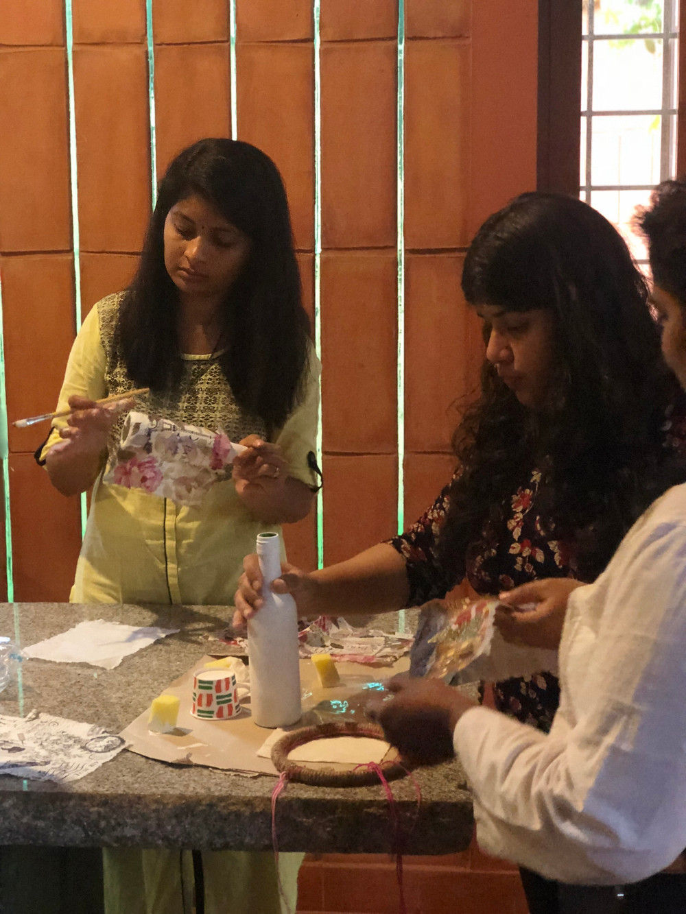 Nargis Khan Taking Decoupage Class