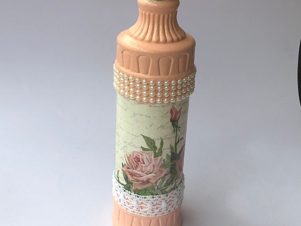 Thumbnail: Decoupaged Bejeweled  Bottle