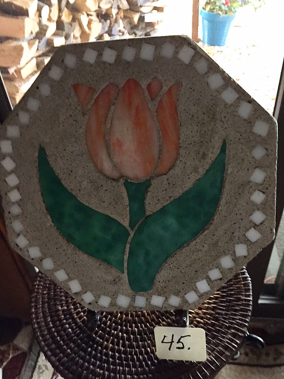 Orange Tulip Octagon Stepping Stone Bountiful Gardens