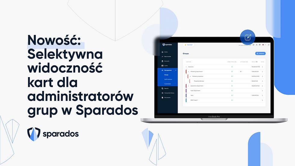 Nowy poziom kontroli wydatków w Sparados: Selektywna widoczność kart dla administratorów grup
