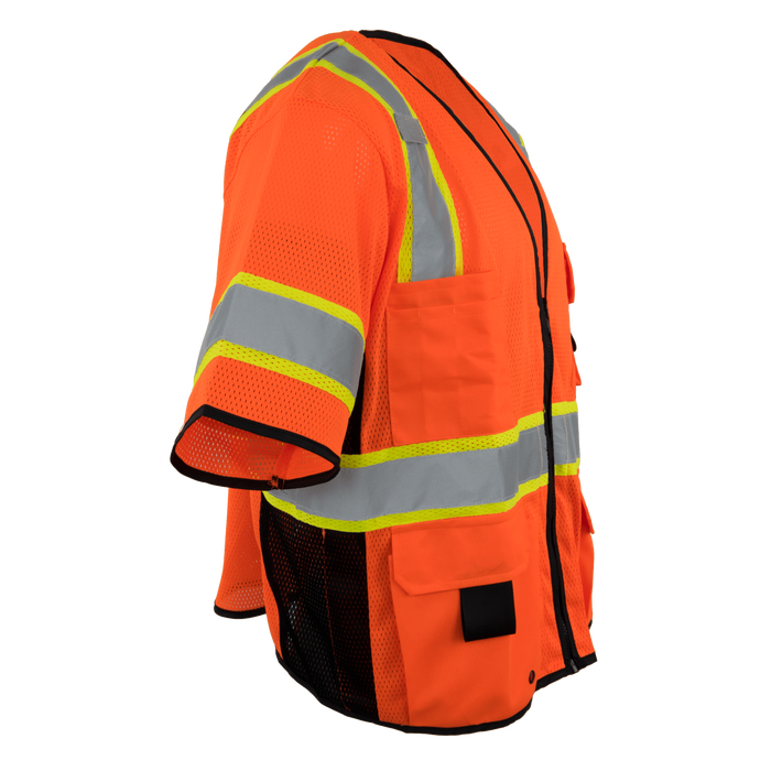 Thumbnail: 1296ZRD - Heavy Duty ANSI Class 3 Safety Vest with Zipper and Radio Clips