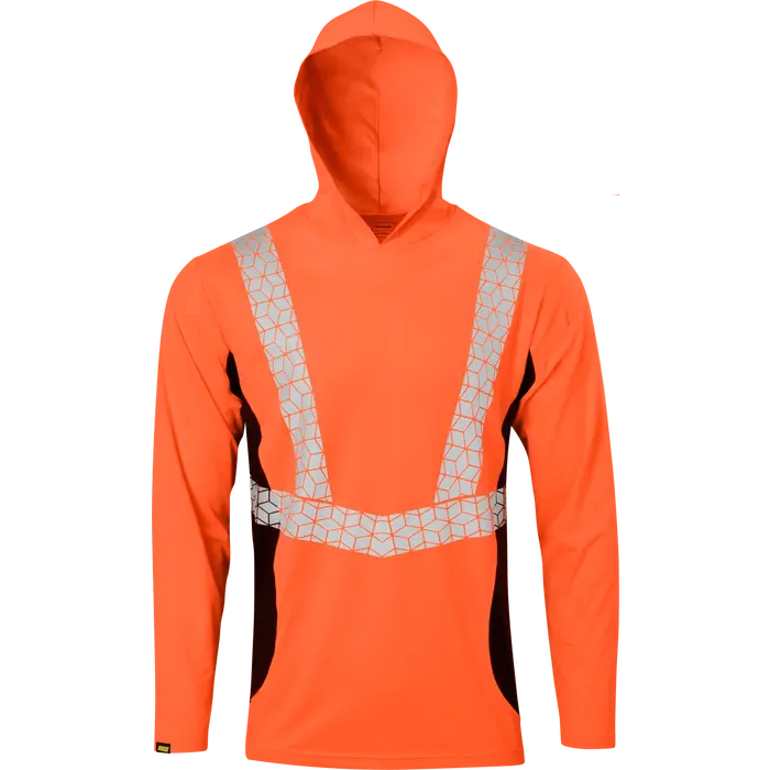 Thumbnail: 7153 - Premium Hi Vis Class 2 Hooded Shirt with Elastex and GeoFlect Tape