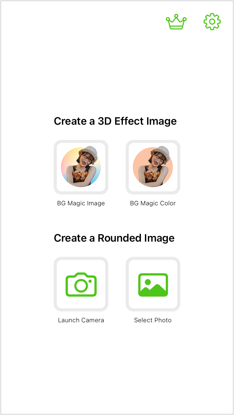 RoundPicMaker App Start Screen