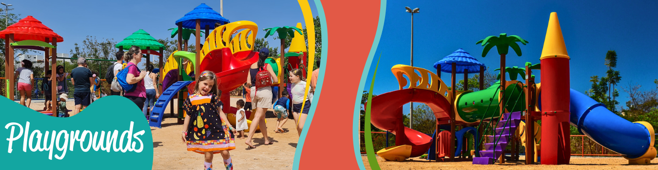 Playgrounds no Modelo de Torres são ideias para espaços maiores e garantem a diversão das crianças