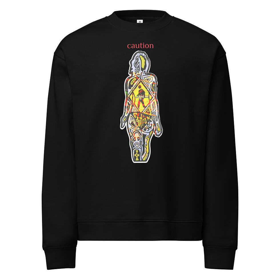 CAUTION - Unisex relax crew neck sweatshirt